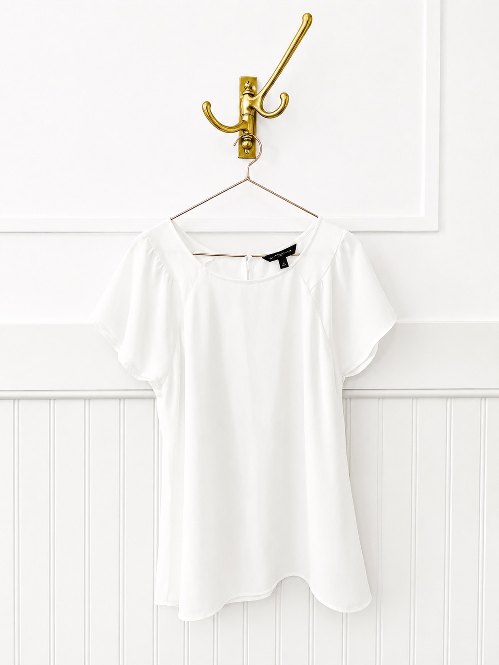 Express White Flutter Sleeve Blouse - Women Tops